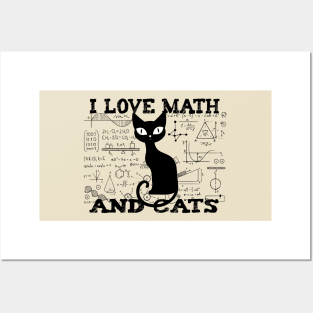 I LOVE MATH AND CATS Posters and Art